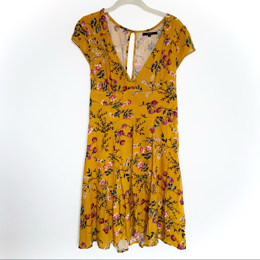 Small Zaful Yellow Floral Sundress Never Worn
